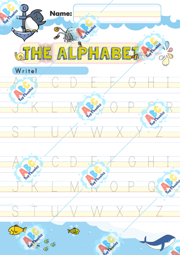Alphabet writing worksheet 1