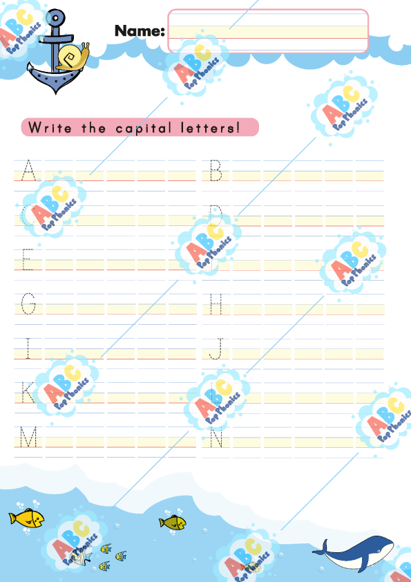 Alphabet writing worksheet 2