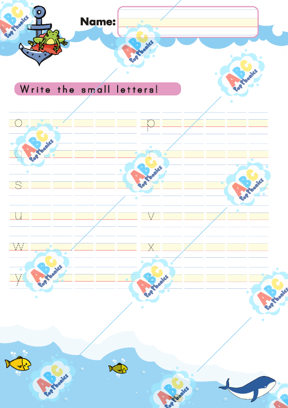 Alphabet writing worksheet 6