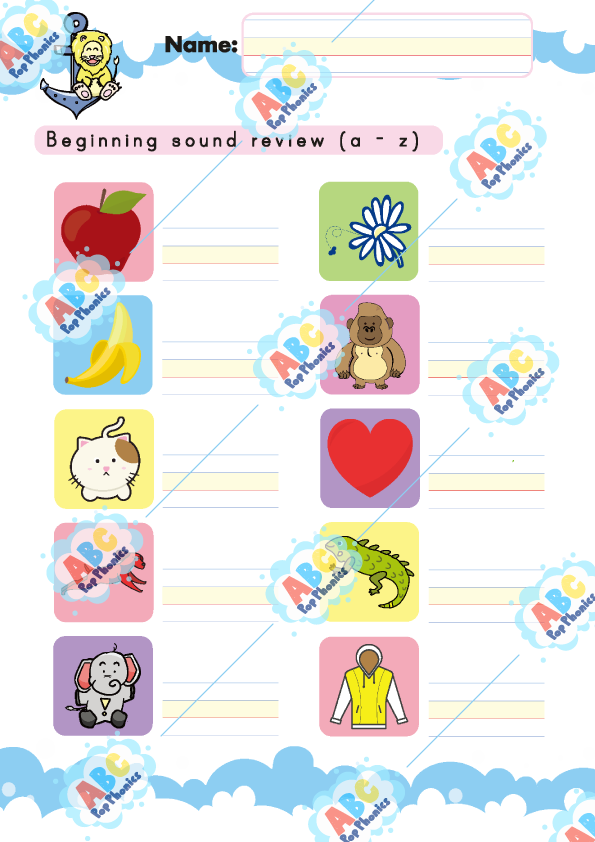Beginning sounds worksheet 13