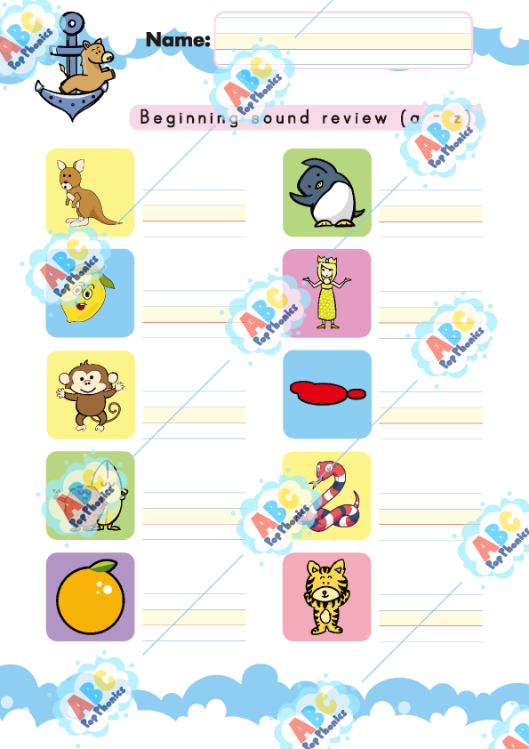 Beginning sounds worksheet 14