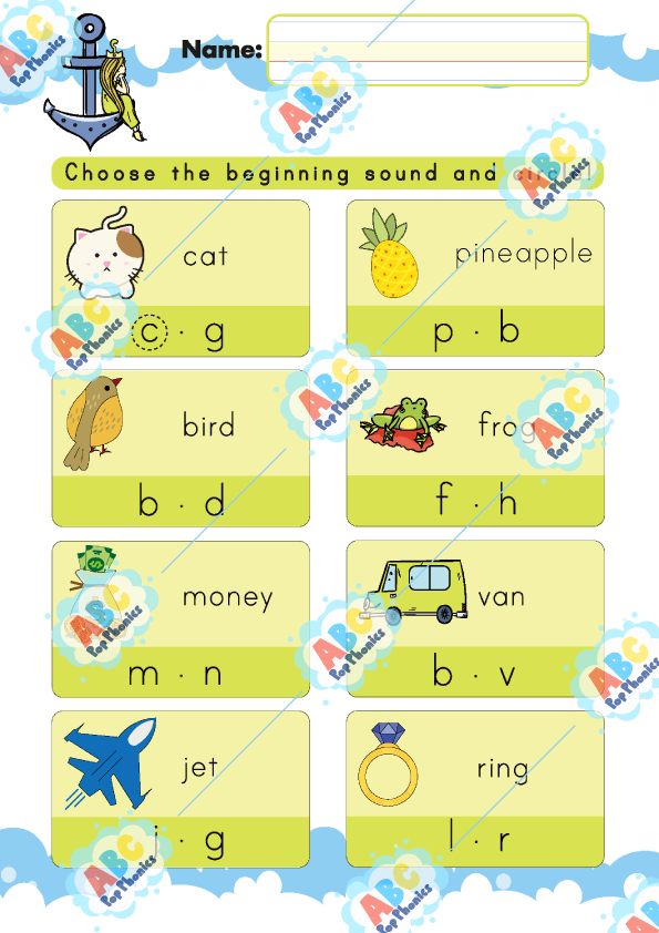 Beginning sounds worksheet 16