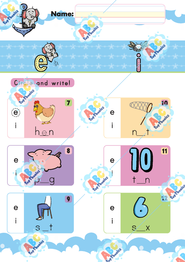 Short vowels worksheet 27