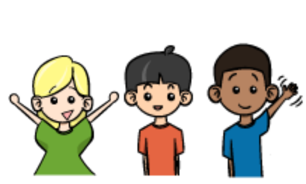 Illustration of three diverse ESL students